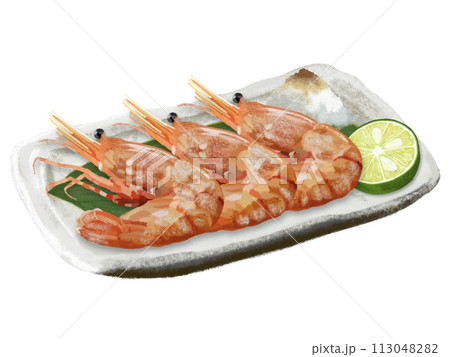 ボタンエビの塩焼き 113048282