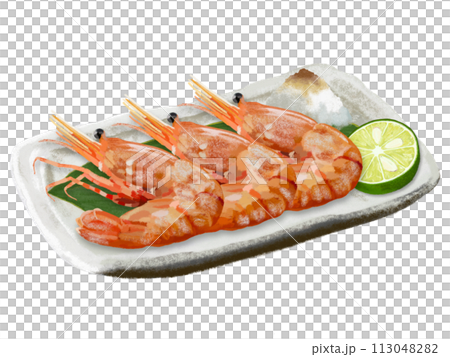 ボタンエビの塩焼き 113048282