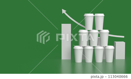 The coffee paper cup for hot drink or health concept 3d rendering The coffee paper cup for hot drink or health concept 3d rendering 113048666