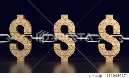 The Dollar icon and chain for Business concept 3d rendering. The Dollar icon and chain for Business concept 3d rendering. 113048687