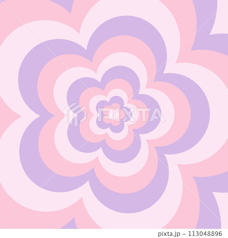 レトロな花のトンネルの背景イラスト 113048896