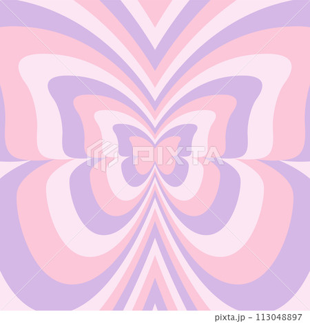 レトロな蝶のトンネルの背景イラスト 113048897