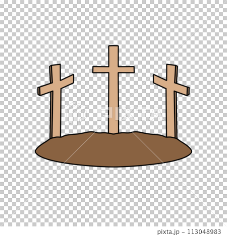 Three crosses are drawn on a white background Three crosses are drawn on a white background 113048983