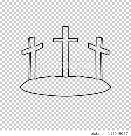 Three crosses are drawn on a white background Three crosses are drawn on a white background 113049027