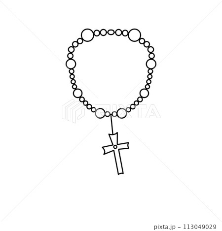 A cross is hanging from a string 113049029