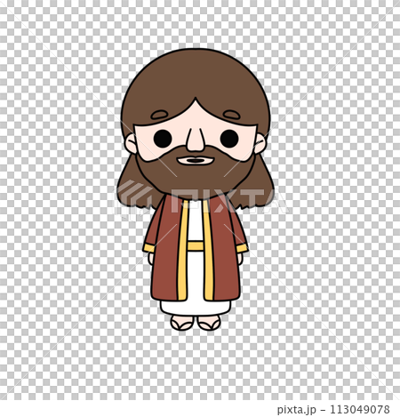 A cartoon drawing of a man dressed in a robe and beard A cartoon drawing of a man dressed in a robe and beard 113049078