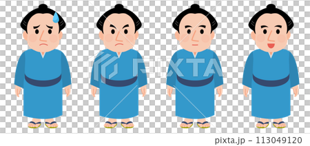 お相撲さん 表情別まとめ セットイラスト お相撲さん 表情別まとめ セットイラスト 113049120
