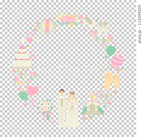 Wedding illustration frame 113049205