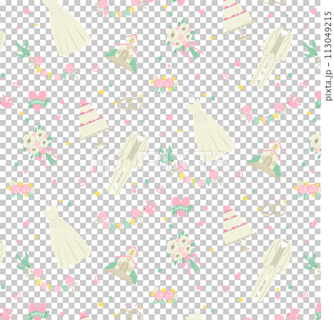 ウエディングのイラストの模様 113049215