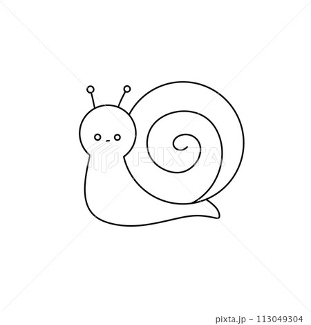 A cute little snail with a smile on its face 113049304