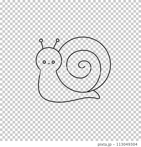 A cute little snail with a smile on its face 113049304