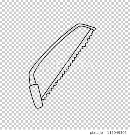 A black and white drawing of a saw A black and white drawing of a saw 113049305