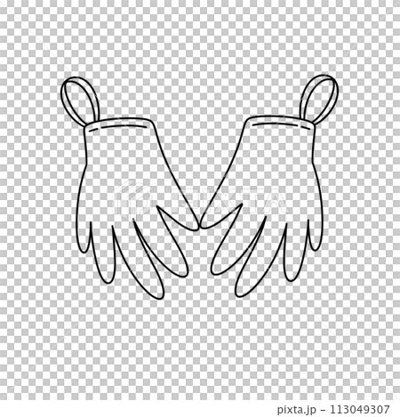 Two gloves are shown with their fingers touching Two gloves are shown with their fingers touching 113049307