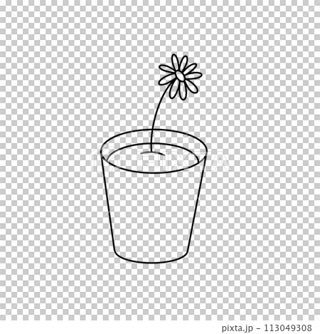 A flower is in a cup of water A flower is in a cup of water 113049308