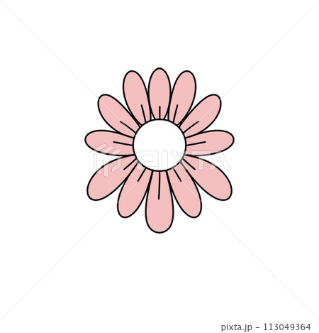 A pink flower with a white center 113049364