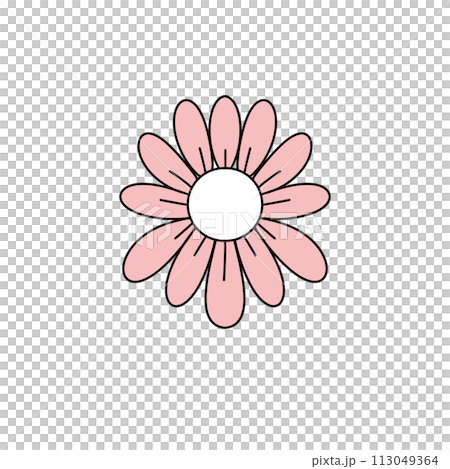 A pink flower with a white center 113049364