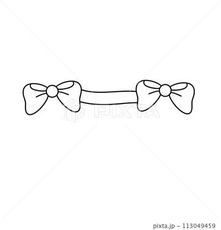 A white background with two bows on it 113049459