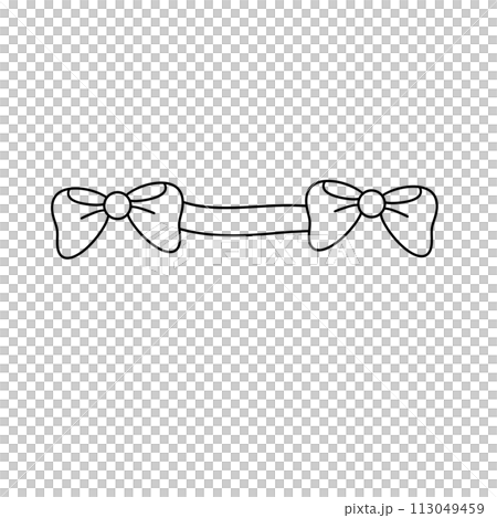 A white background with two bows on it 113049459