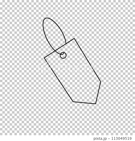 A white tag with a silver loop hanging from itのイラスト素材 [113049519] - PIXTA