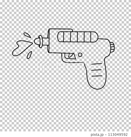 A cartoon gun with a red bullet in the middle A cartoon gun with a red bullet in the middle 113049592