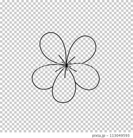 A flower is drawn in black and white A flower is drawn in black and white 113049593