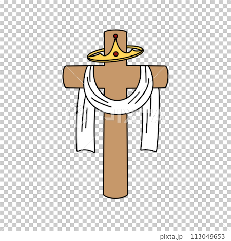 A cross with a crown on top of it A cross with a crown on top of it 113049653
