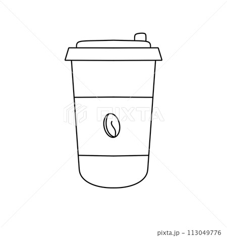 A coffee cup with a lid and a white background A coffee cup with a lid and a white background 113049776