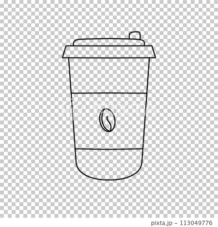 A coffee cup with a lid and a white background A coffee cup with a lid and a white background 113049776