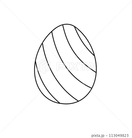 A white egg with a black stripe 113049823