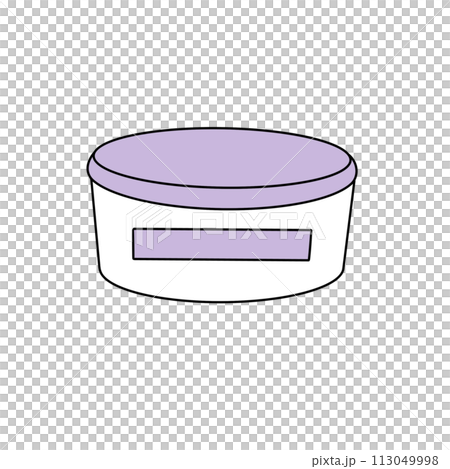 A jar of cream is shown in a white background 113049998