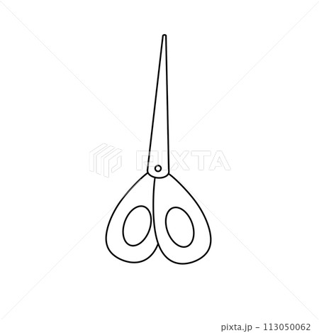 A pair of scissors is drawn in black and white 113050062