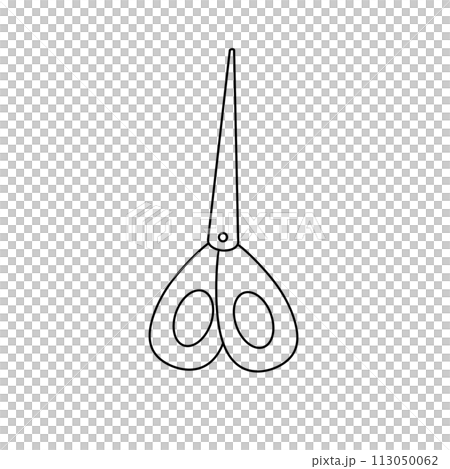 A pair of scissors is drawn in black and white 113050062