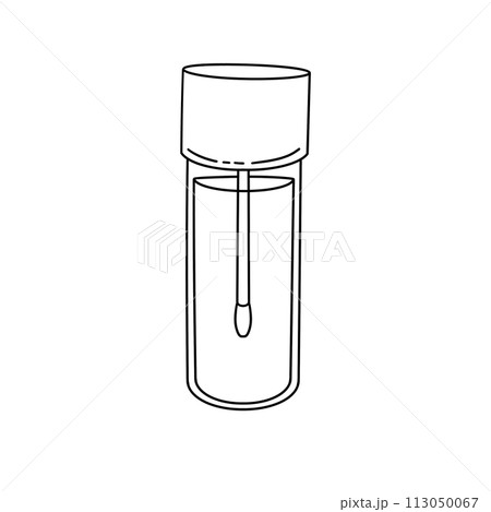 A small glass bottle with a white cap A small glass bottle with a white cap 113050067