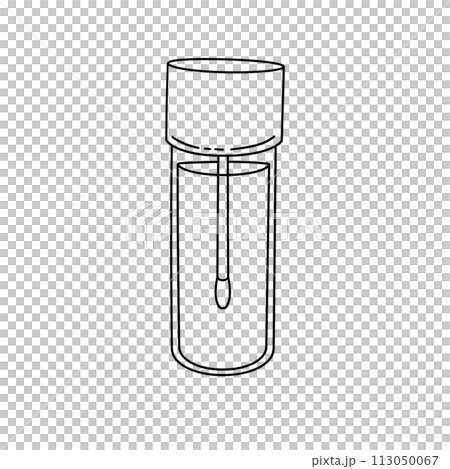 A small glass bottle with a white cap 113050067