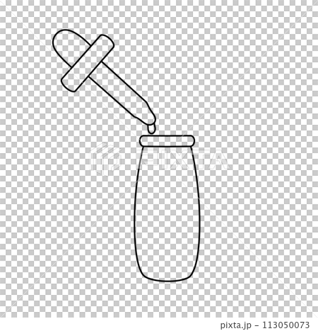 A dropper is being used to fill a jar with a liquid 113050073