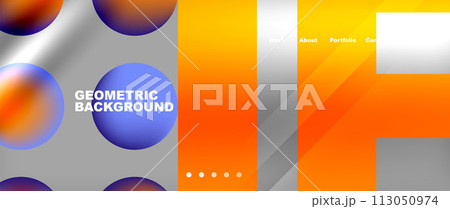 Colorful geometric background with circles. Vector Illustration For Wallpaper, Banner, Background, Card, Book Illustration, landing page 113050974