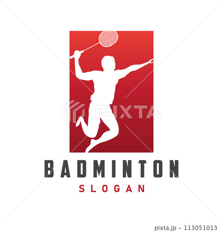 Badminton logo vector black silhouette badminton sport player vintage minimalist racket and shuttlecock design illustration template Badminton logo vector black silhouette badminton sport player vintage minimalist racket and shuttlecock design illustration template 113051013