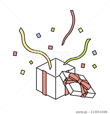 飛び出すプレゼント箱 113051566