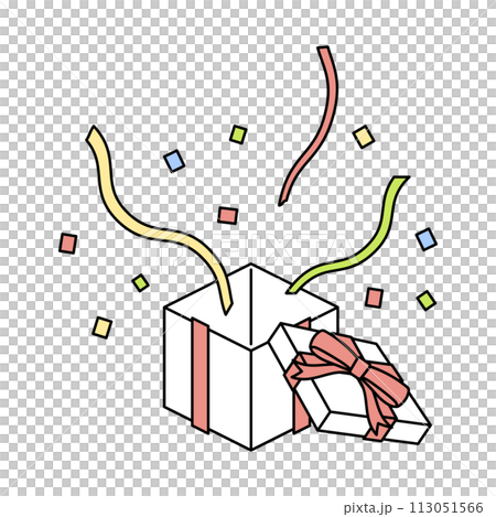 飛び出すプレゼント箱 113051566