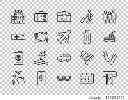 旅行に関するアイコンセット 旅行に関するアイコンセット 113051662