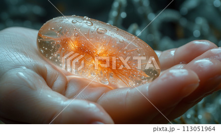 手の中の不思議な生物の卵 AI生成画像 手の中の不思議な生物の卵 AI生成画像 113051964