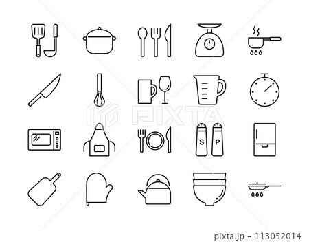 キッチンに関連するアイコンセット 113052014