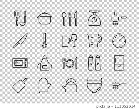 キッチンに関連するアイコンセット 113052014