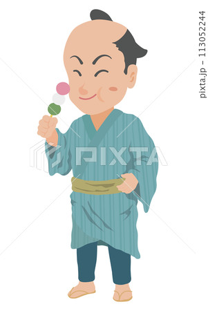 団子を食べる江戸時代の町人 団子を食べる江戸時代の町人 113052244