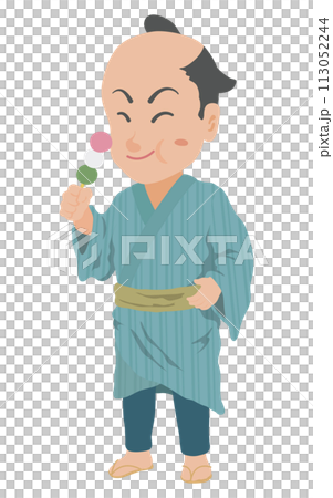団子を食べる江戸時代の町人 団子を食べる江戸時代の町人 113052244