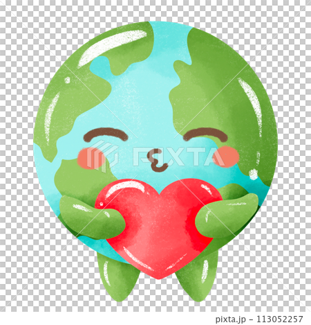 Handdrawn Crayon Illustration of Earth day Clipart, Earth green globe eco friendly environment awareness with a heart Handdrawn Crayon Illustration of Earth day Clipart, Earth green globe eco friendly environment awareness with a heart 113052257