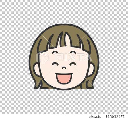 臉圖示微笑的女孩 113052471