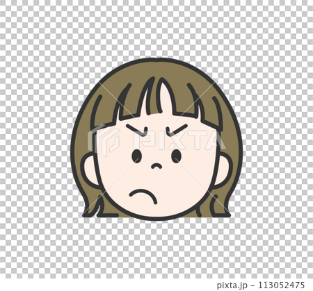 Face icon Angry girl Face icon Angry girl 113052475