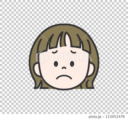 Face icon sad girl Face icon sad girl 113052476