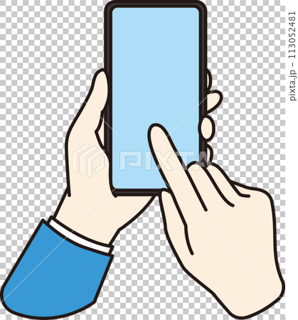 Close-up illustration of hand tapping on smartphone Close-up illustration of hand tapping on smartphone 113052481